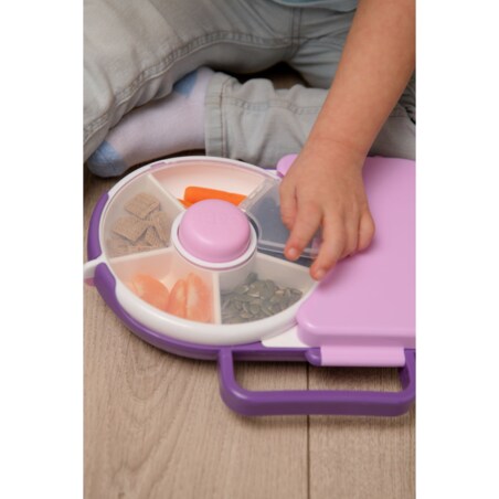 GOBE 2IN1 LUNCHBOX & SNACK SPINNER śniadaniówka dla dzieci, Grape Purple