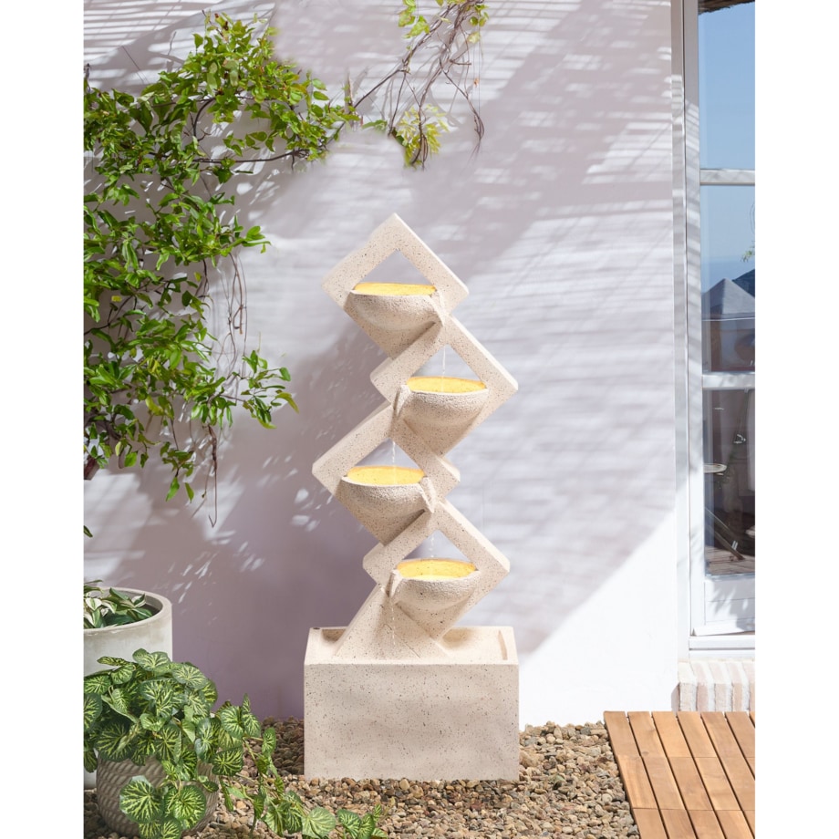 Fontanna ogrodowa z LED beżowa SHEGAR