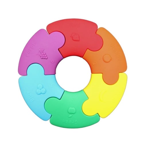 Pierwsze puzzle sensoryczne, tęczowe kółko, Jellystone Design