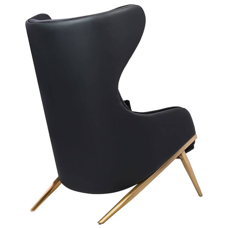 Elegancki fotel z ekoskóry Hampton Velvet czarny złoty, King Home