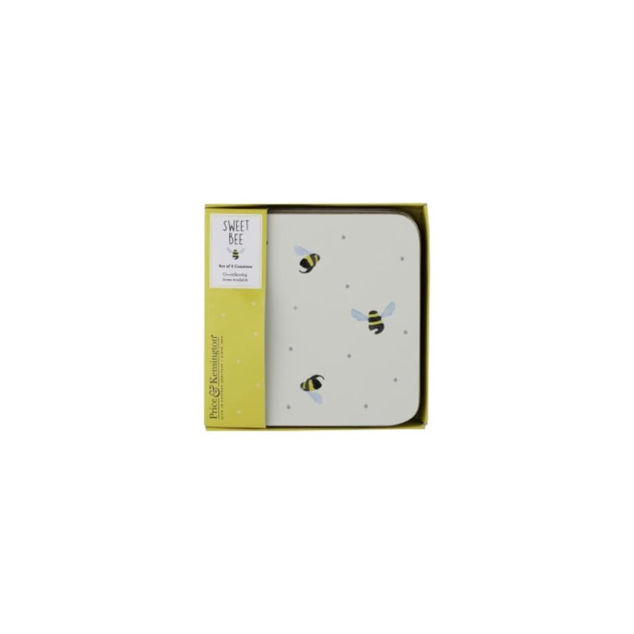 Zestaw 4 podkładek korkowych Sweet Bee,  11 x 11 x 1.8 cm, Price & Kensington