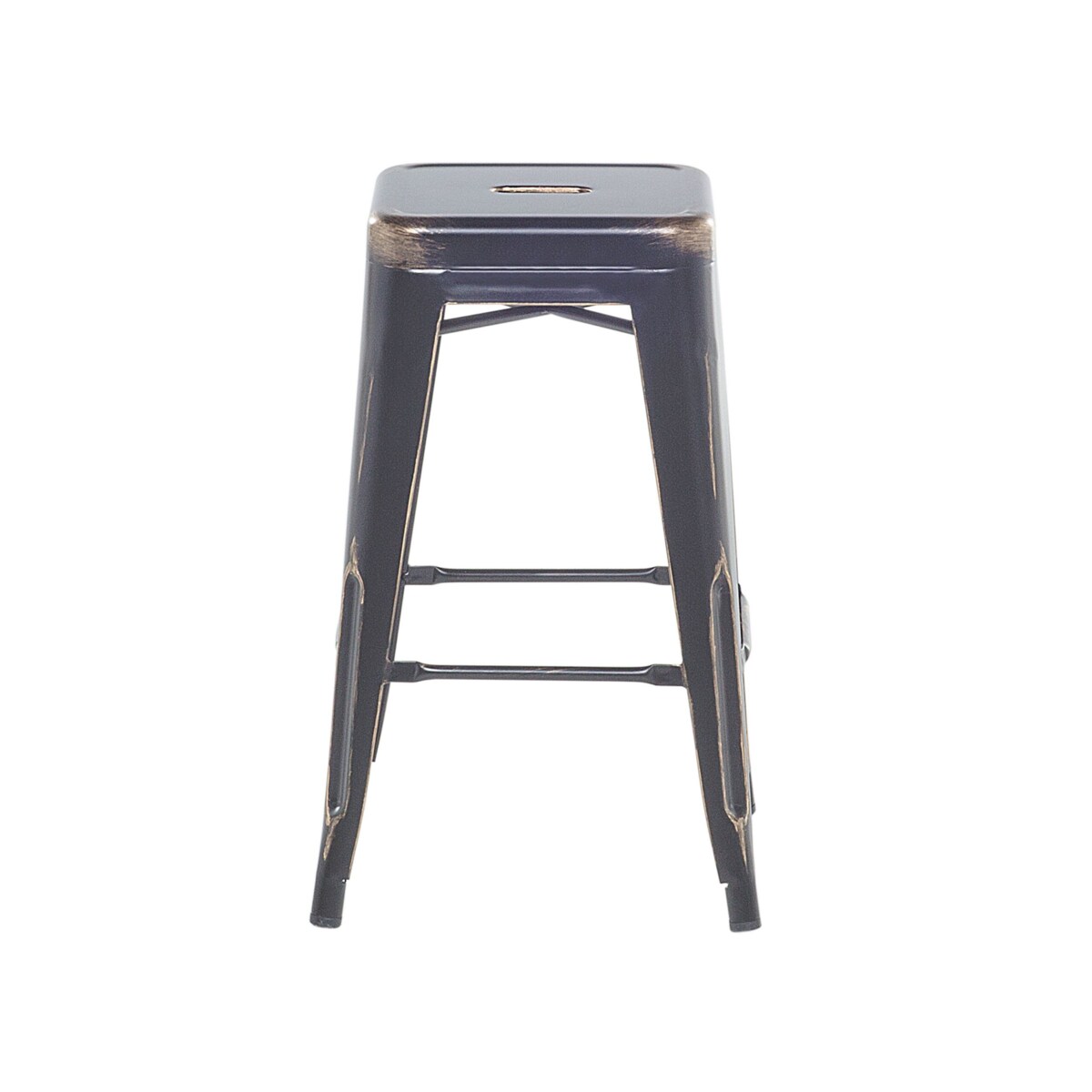 Zestaw 2 stołków barowych metalowych 60 cm czarno-złoty CABRILLO