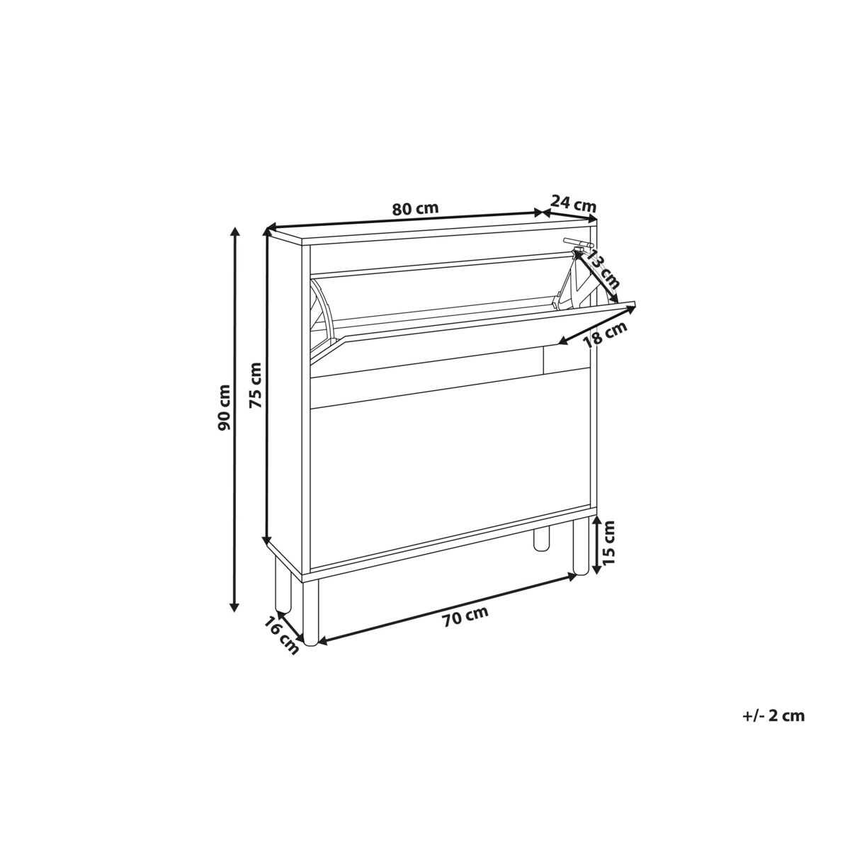 Szafka na buty NORRIS Jasnobrązowy