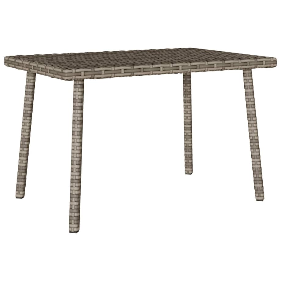 vidaXL Stolik kawowy ogrodowy prostokątny szary 60x40x37 cm polirattan