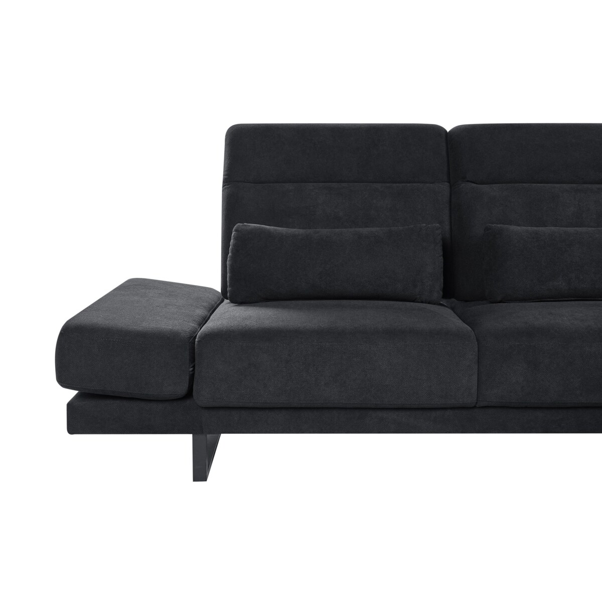 Narożnik IKAST Czarny dla 4 osób Lewostronny