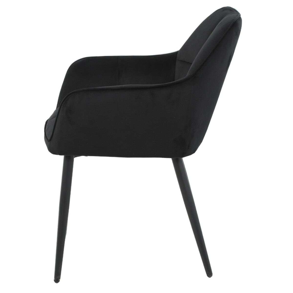 Krzesło welurowe tapicerowane ELIOR czarne na czarnych nogach