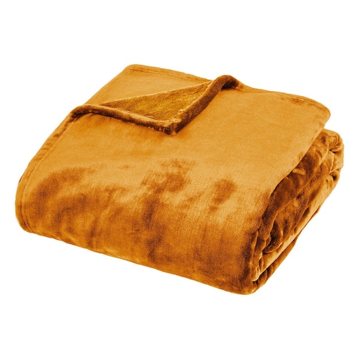 Koc flanelowy 180x230 cm BETANI ochra