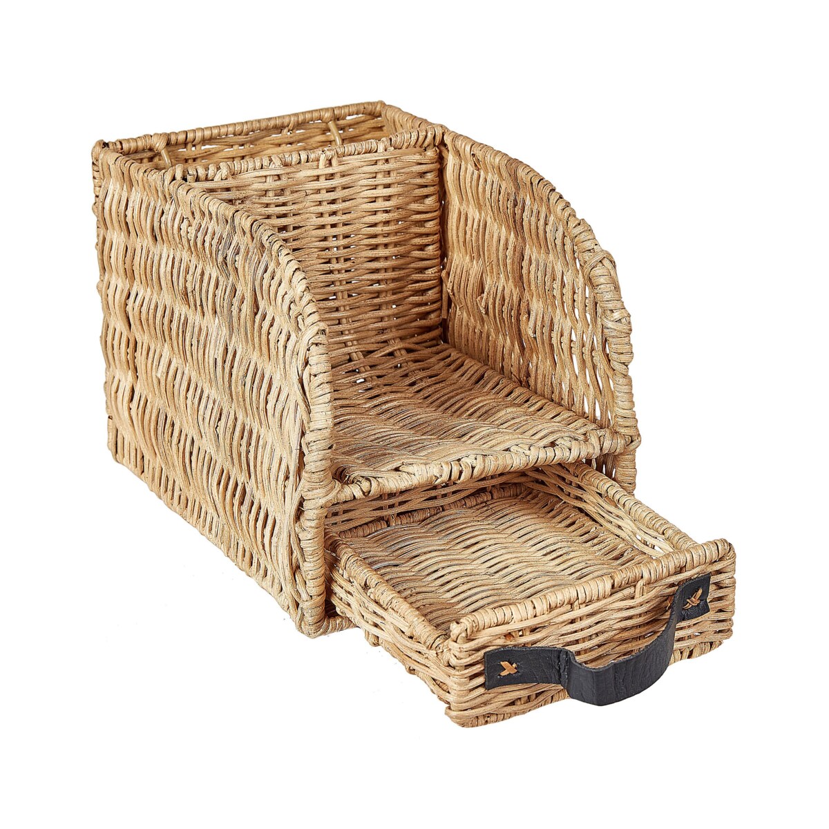 Organizer na dokumenty z szufladą rattanowy jasny MALPELO