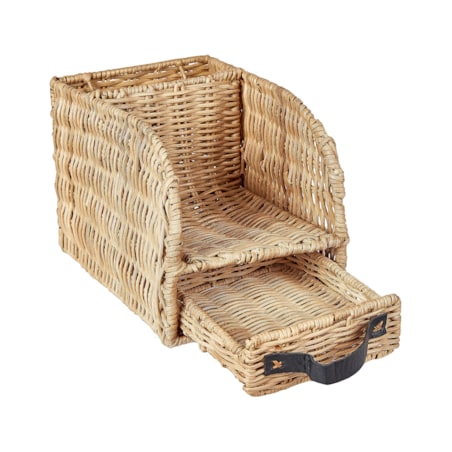 Organizer na dokumenty z szufladą rattanowy jasny MALPELO