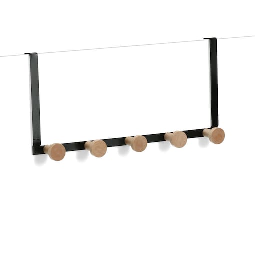 Metalowy wieszak na drzwi, 5 haczyków