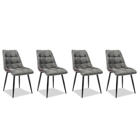 Zestaw krzeseł CHIC VELVET 4 szt szare