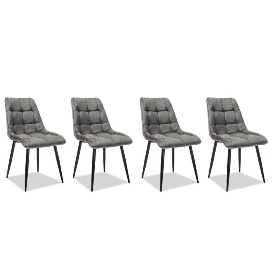 Zestaw krzeseł CHIC VELVET 4 szt szare