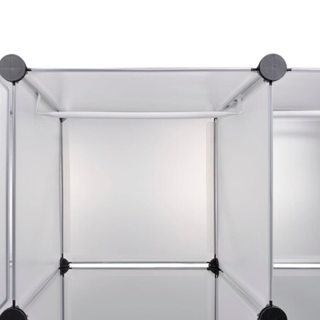 vidaXL Szafa modułowa z 18 przegrodami, biała, 37 x 146 x 180,5 cm