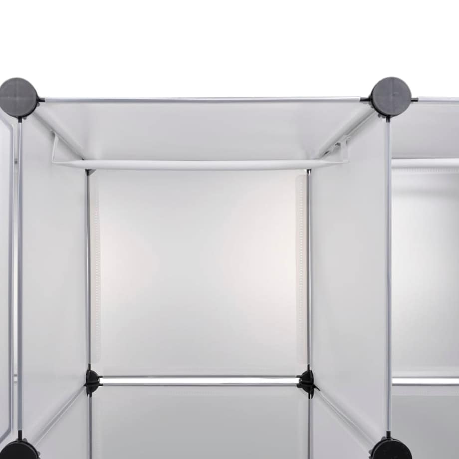 vidaXL Szafa modułowa z 18 przegrodami, biała, 37 x 146 x 180,5 cm