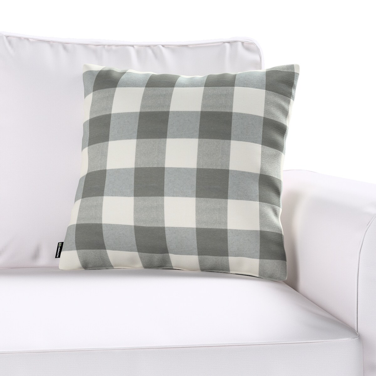 Poszewka Kinga na poduszkę 50x50 szaro-biała krata (5,5x5,5cm)