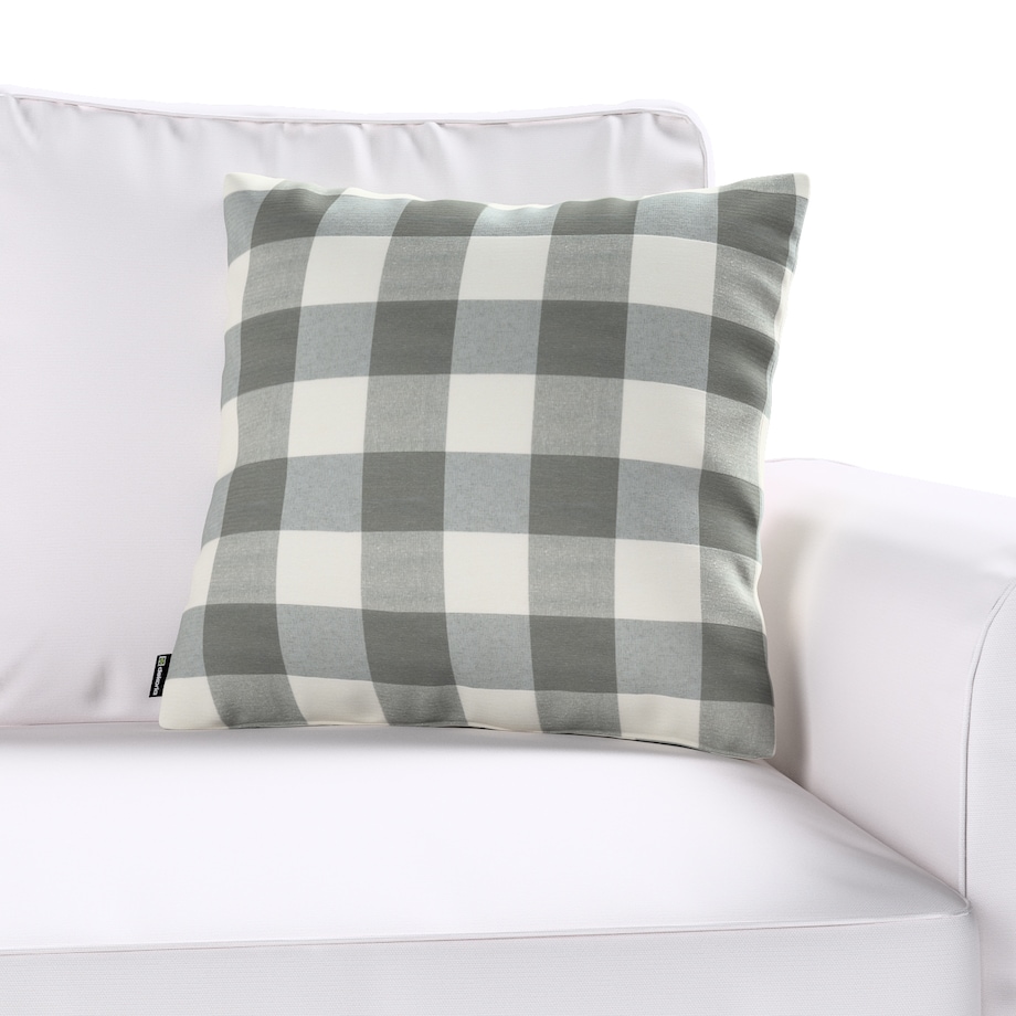 Poszewka Kinga na poduszkę 50x50 szaro-biała krata (5,5x5,5cm)