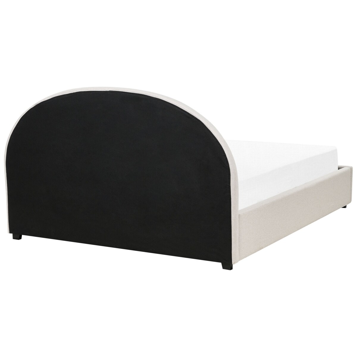 Łóżko z pojemnikiem tapicerowane 180 x 200 cm złamana biel VAUCLUSE