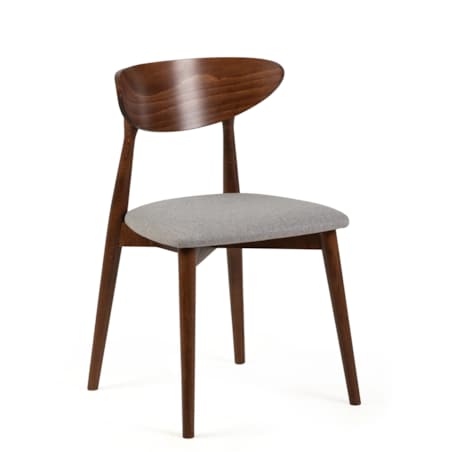 Krzesło drewniane do jadalni 80x45x45 cm szare/orzech jasny OLBIA-II