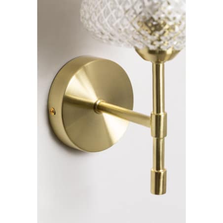 Kinkiet złoty ze szklanym kloszem Yulen