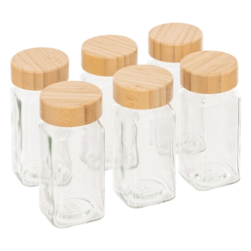 Zestaw pojemników na przyprawy FORMO, 6 x 120 ml, kolor przezroczysty, szkło