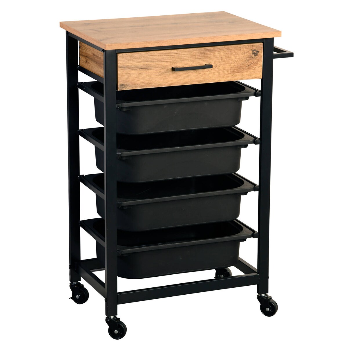 Wózek kuchenny z szufladą i organizerami, mobilny