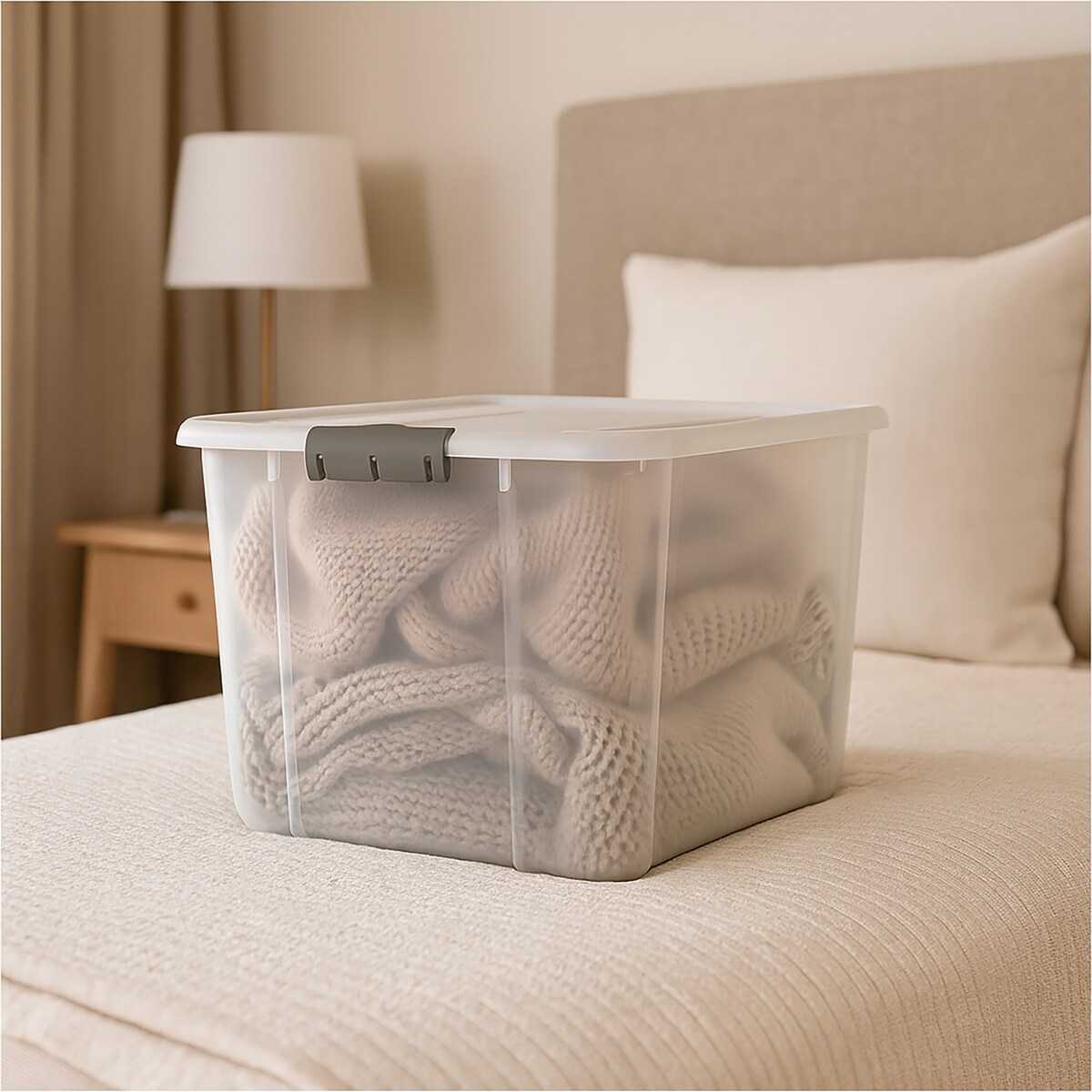 Pojemnik Plastikowy Pudełko 16 L Plastikowe Zamykany Z Pokrywką Pudło Box Do Przechowywania Na Zabawki Dokumenty Ubrania