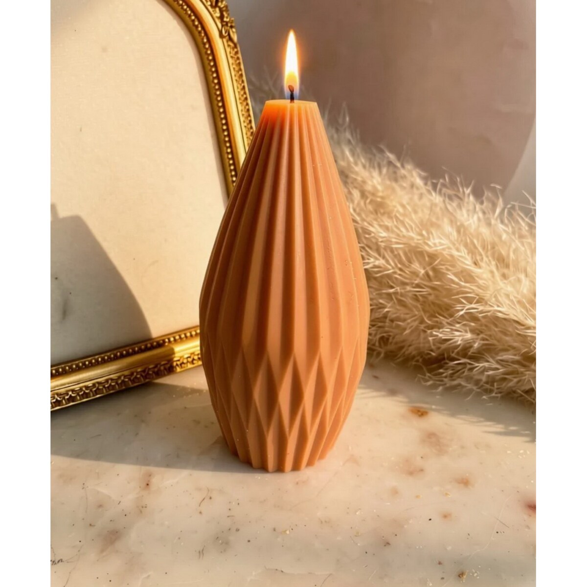 Świeca ekologiczna sojowa dekoracyjna "Terracotta" 137x65mm