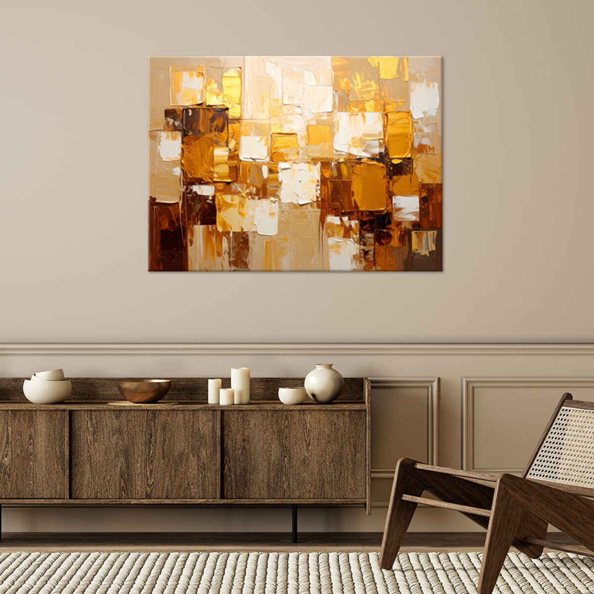 Feeby Obraz nowoczesny do salonu sypialni, Złota Abstrakcja styl glamour 120x80