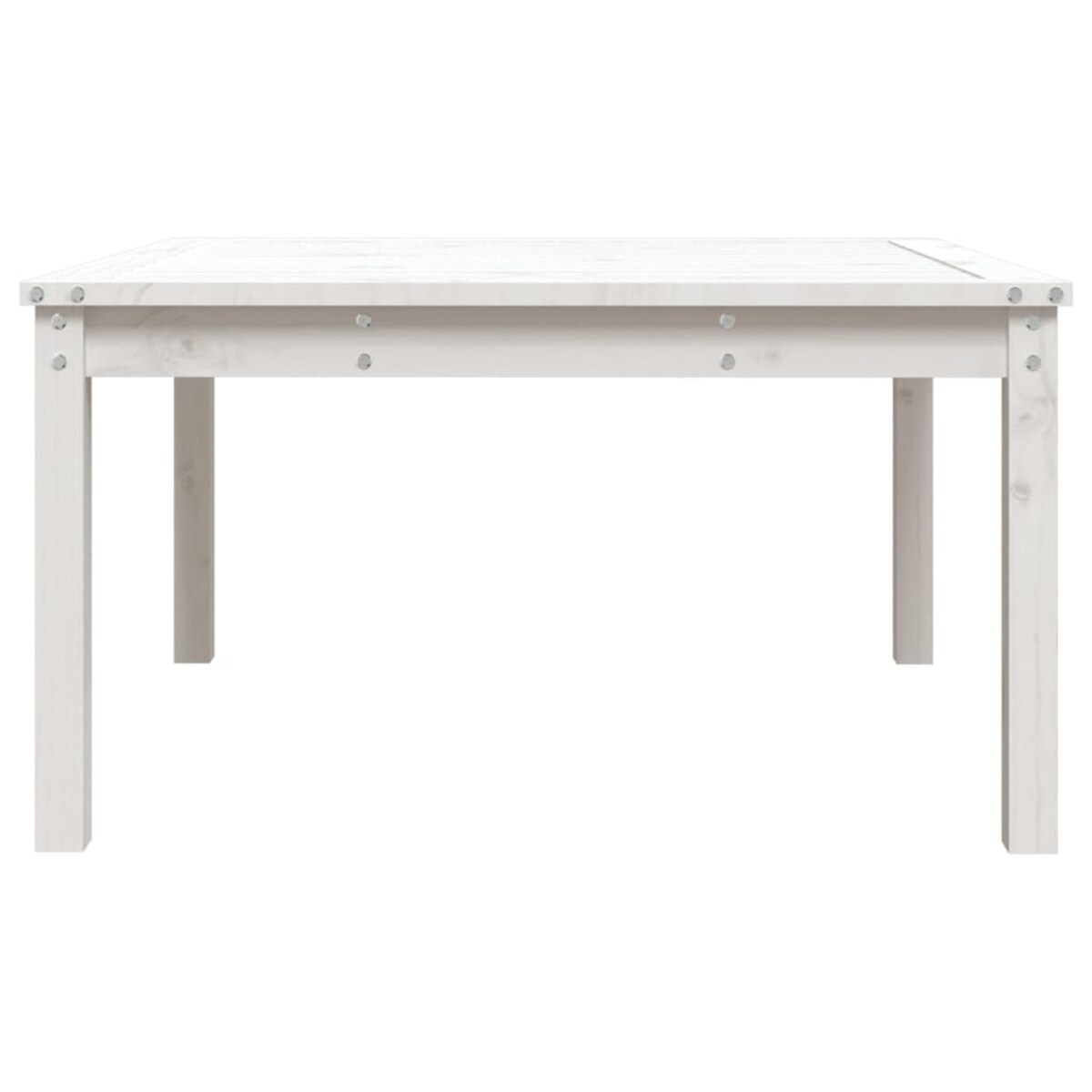 vidaXL Stolik ogrodowy, biały, 82,5x82,5x45 cm, lite drewno sosnowe