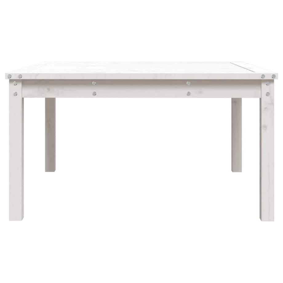 vidaXL Stolik ogrodowy, biały, 82,5x82,5x45 cm, lite drewno sosnowe