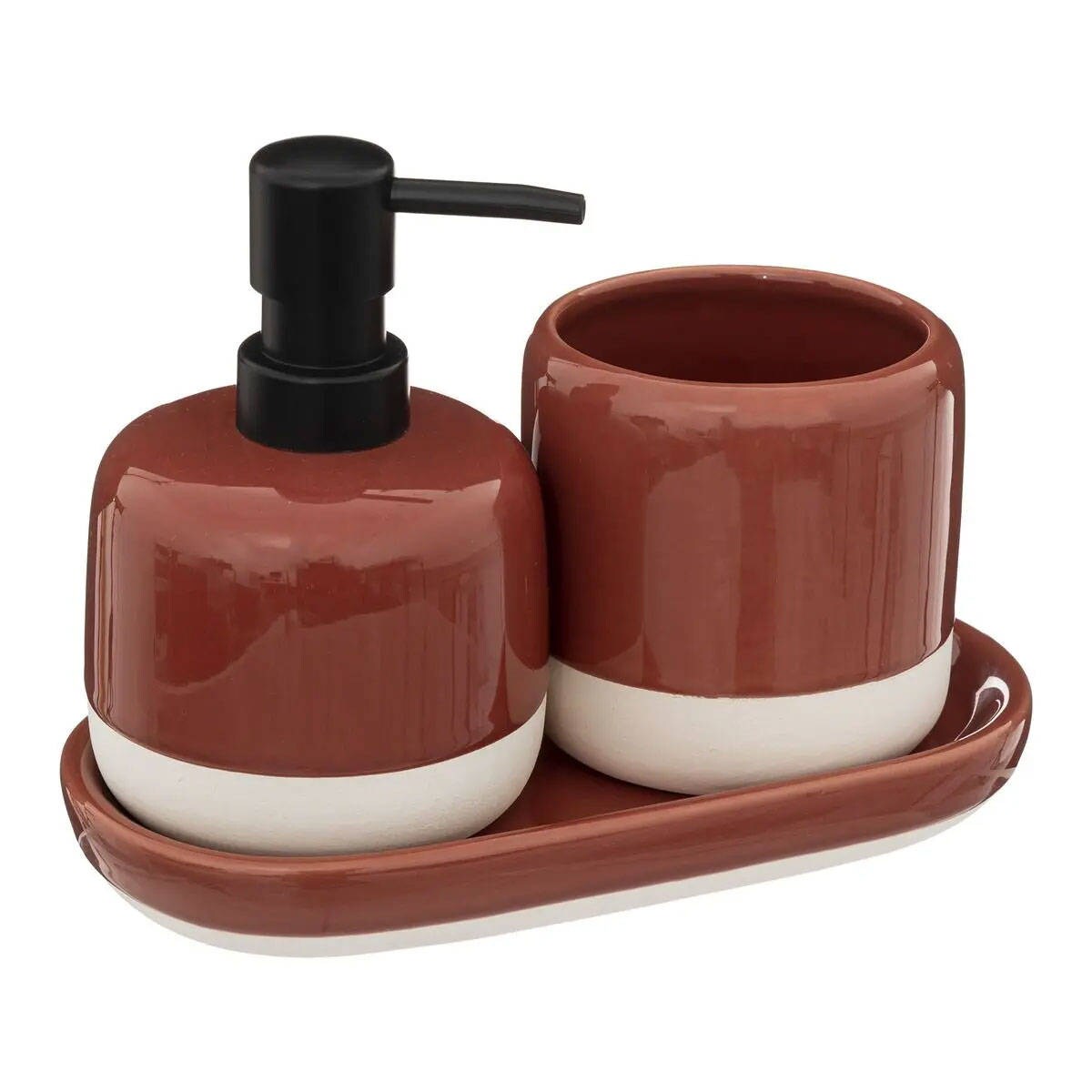 Akcesoria łazienkowe SOLAR 2w1, dozownik, pojemnik