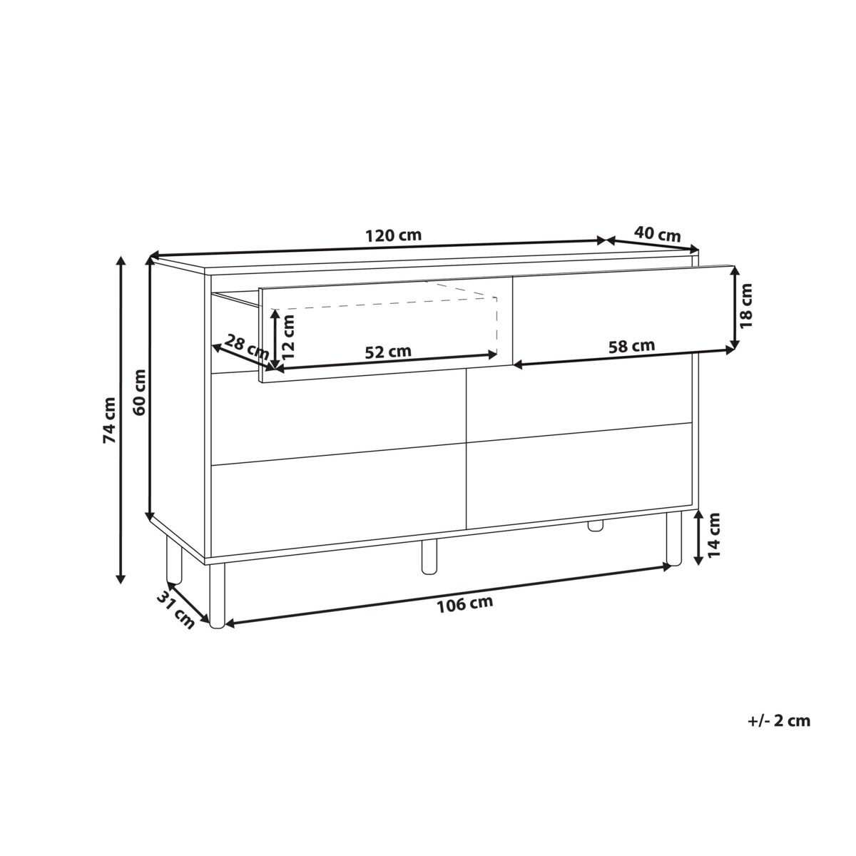 Komoda jasne drewno SHARPE