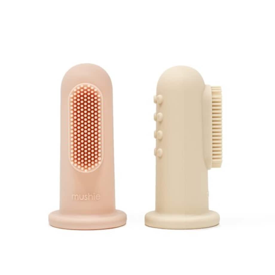 Mushie Szczoteczka Silikonowa na Palec 2-pak Blush / Shifting San