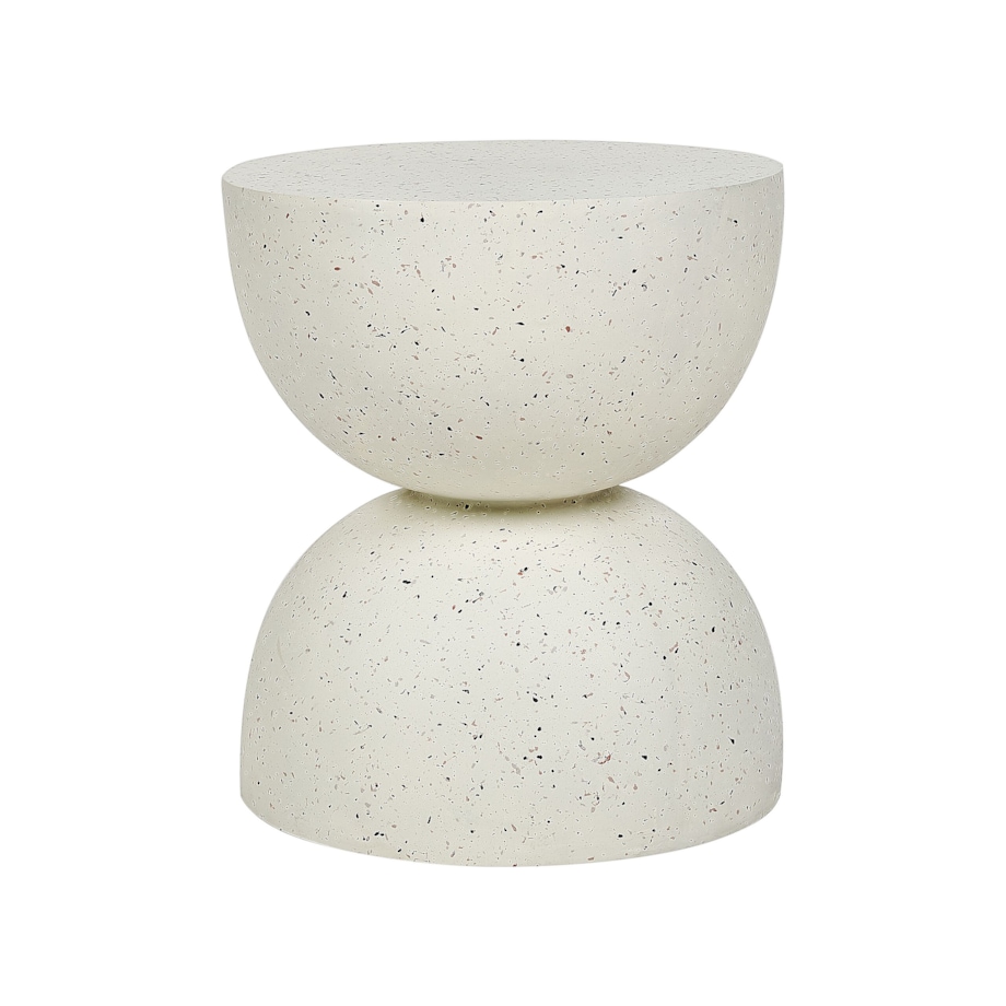 Stolik pomocniczy biały z efektem lastryko CAORIA