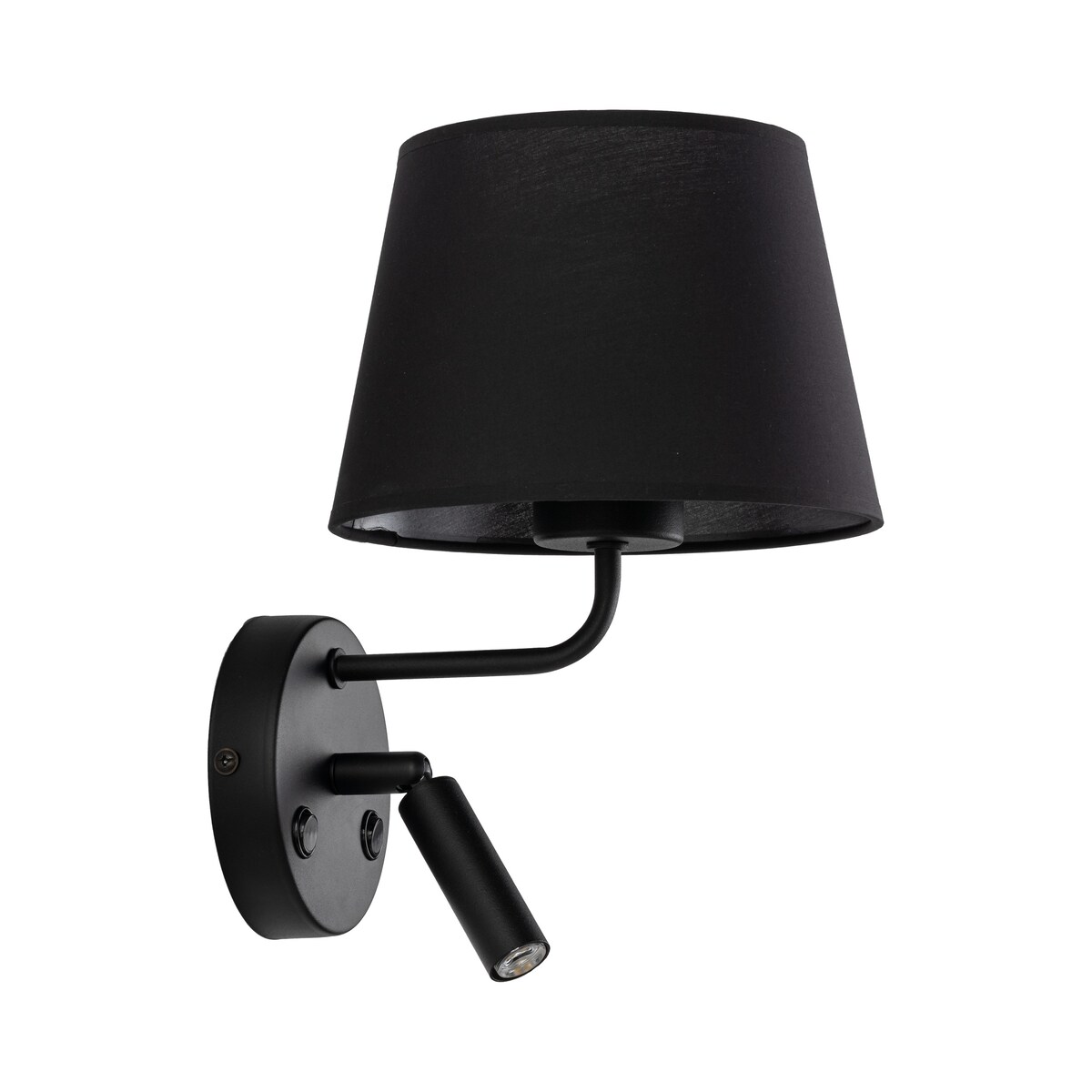 Kinkiet ścienny MAJA BLACK 11392 TK Lighting z reflektorkiem i włącznikiem, czarny, E27 + G9 LED