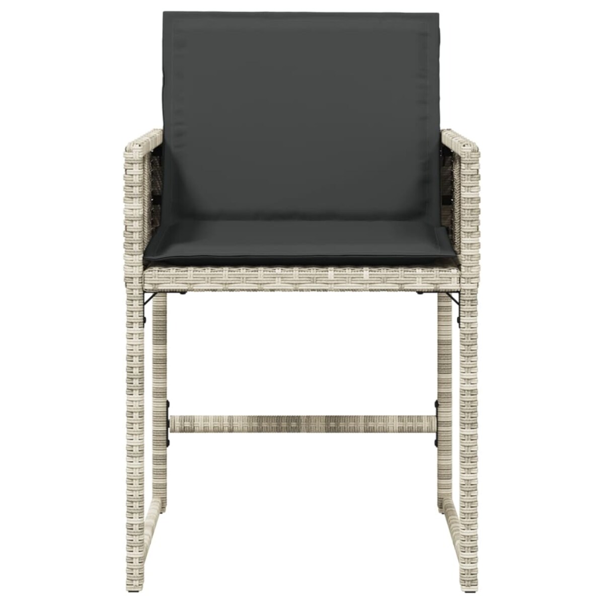 vidaXL Krzesła ogrodowe z poduszkami, 4 szt., jasnoszare, polirattan