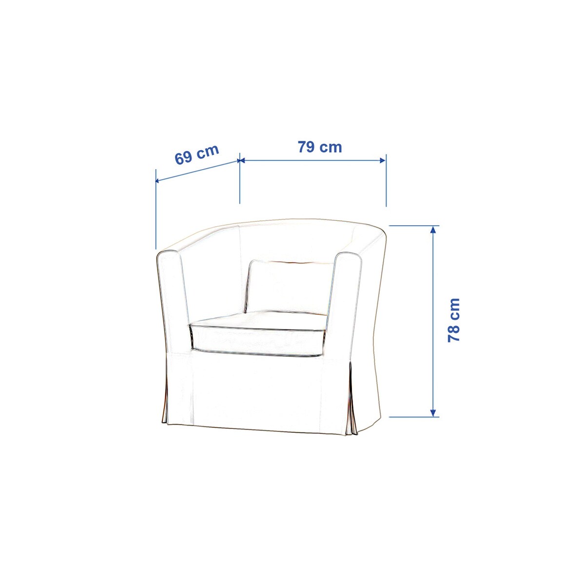 Pokrowiec na fotel Ektorp Tullsta, kawowe wzory na beżowym tle, 79 x 69 x 78 cm, Cosy Home
