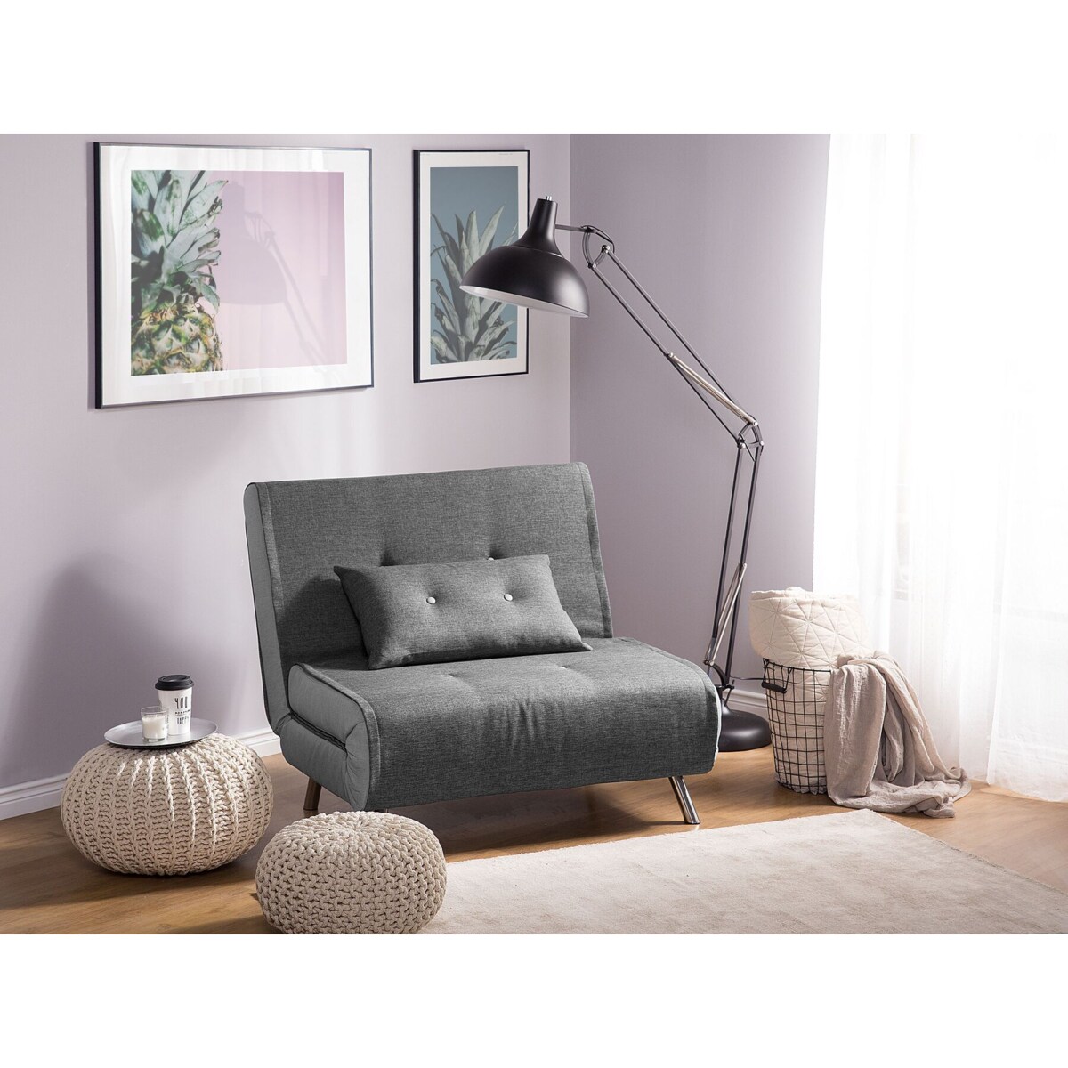 Sofa rozkładana ciemnoszara FARRIS