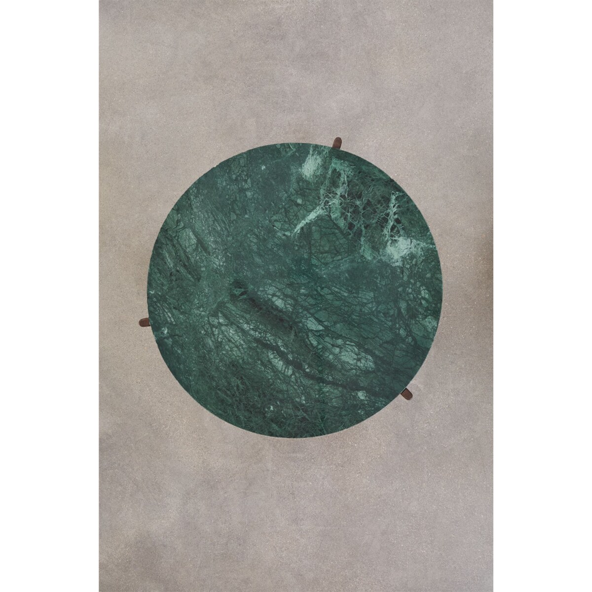 Stolik kawowy z drewna mango i zielonego marmuru Lavinia Ø90 cm