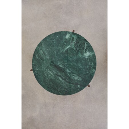 Stolik kawowy z drewna mango i zielonego marmuru Lavinia Ø90 cm