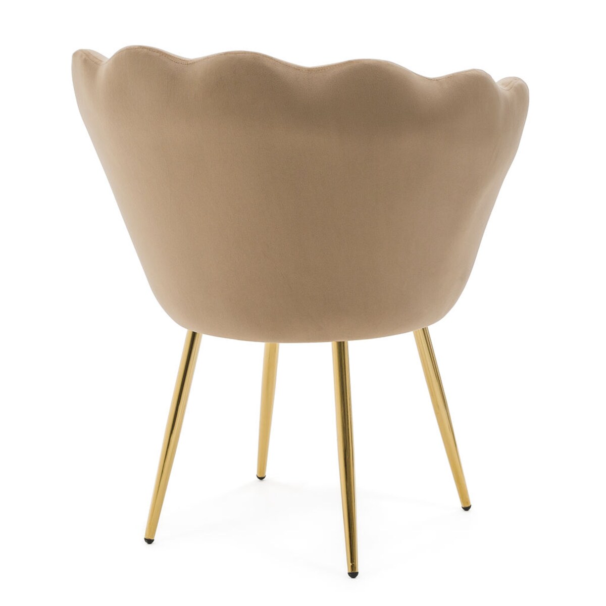 Krzesło muszelka SHELL tapicerowane do salonu jadalni biura welurowe złote