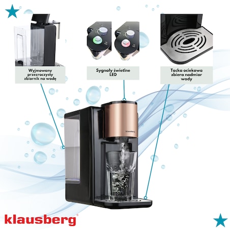 Dozownik dystrybutor podgrzewacz do gorącej wody 2.2L z regulacją temperatury KLAUSBERG