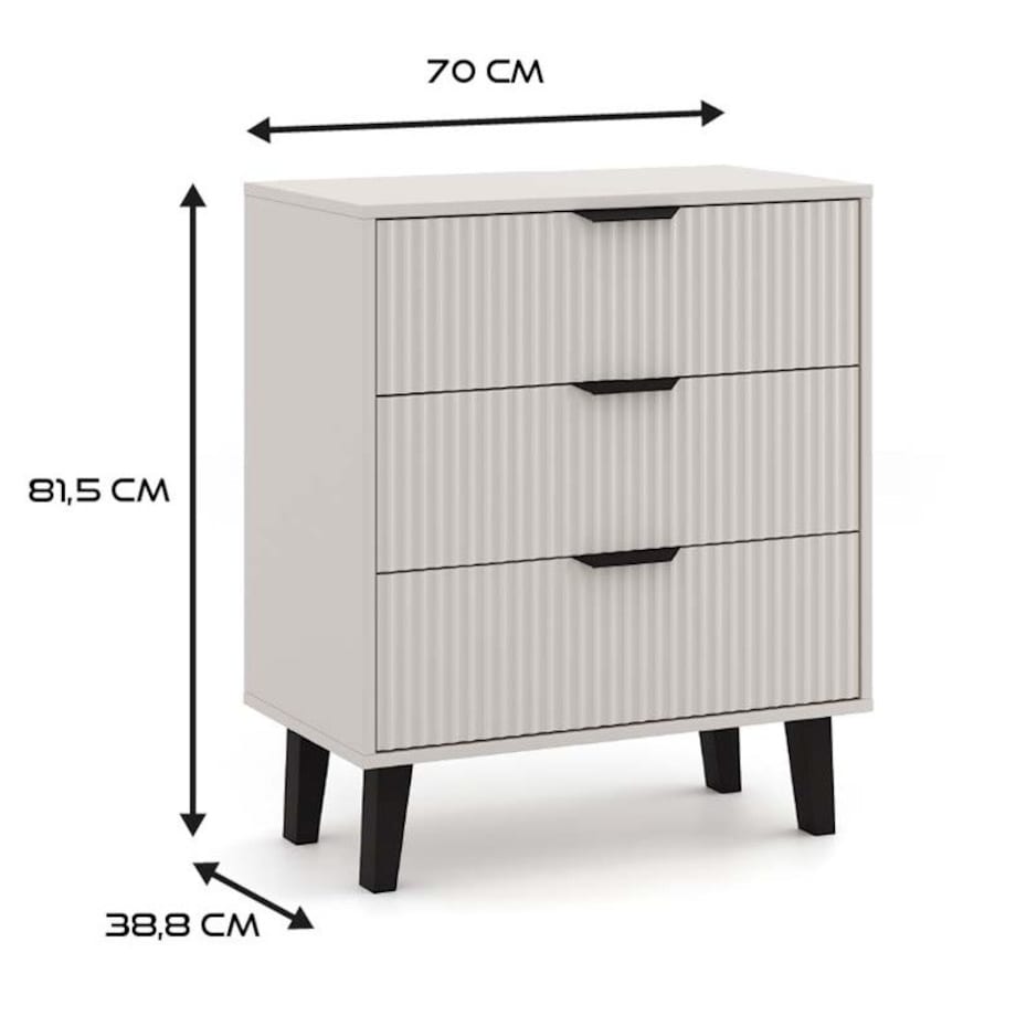 Komoda Scandi 3S SLIM kaszmir beż