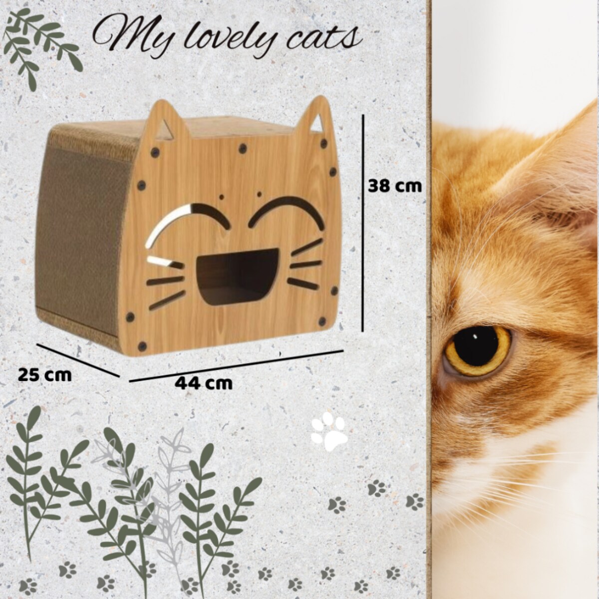 Drapak Dla Kota Z Budką Domek Do Drapania I Odpoczynku Tekturowy Kotek