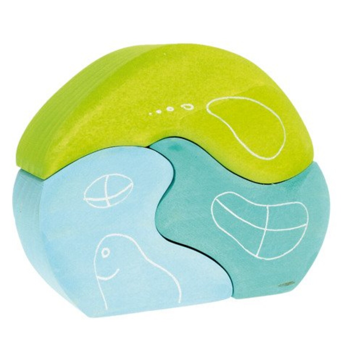 Kształt Domek Krasnoludków - drewniane klocki Grimm's niebieskie 1+