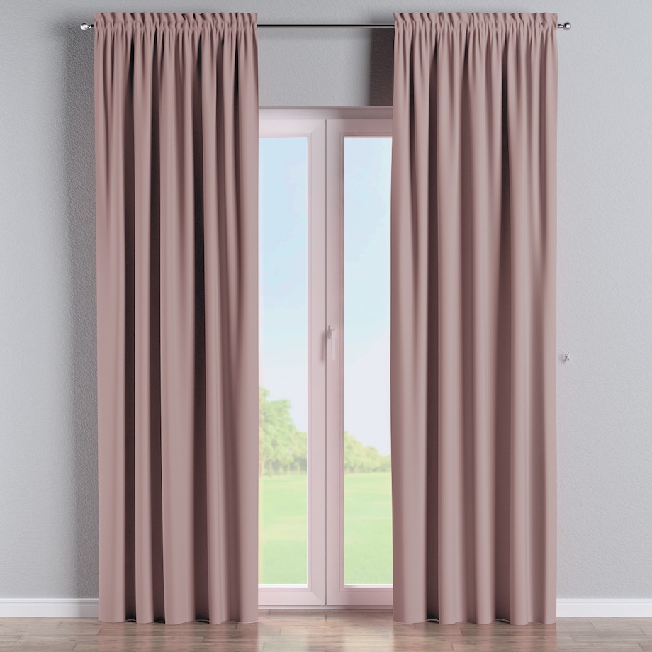 Zasłona na kanale z grzywką 1 szt. 130x260 pudrowy róż