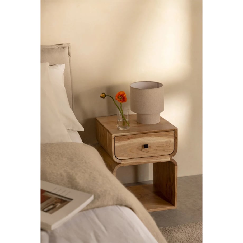 Szafka stolik nocny drewno mango, naturalny, Ferni, 40x35 cm