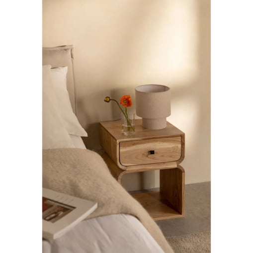 Szafka stolik nocny drewno mango, naturalny, Ferni, 40x35 cm