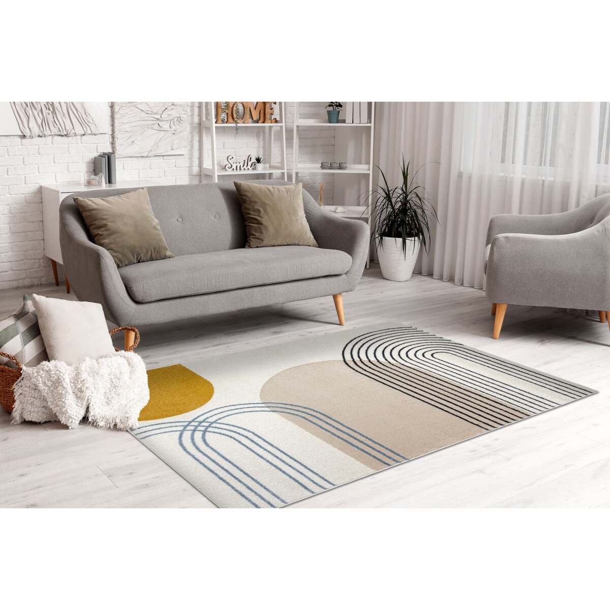 Dywan FUSION 7157 biały / złoty - 240x330 cm