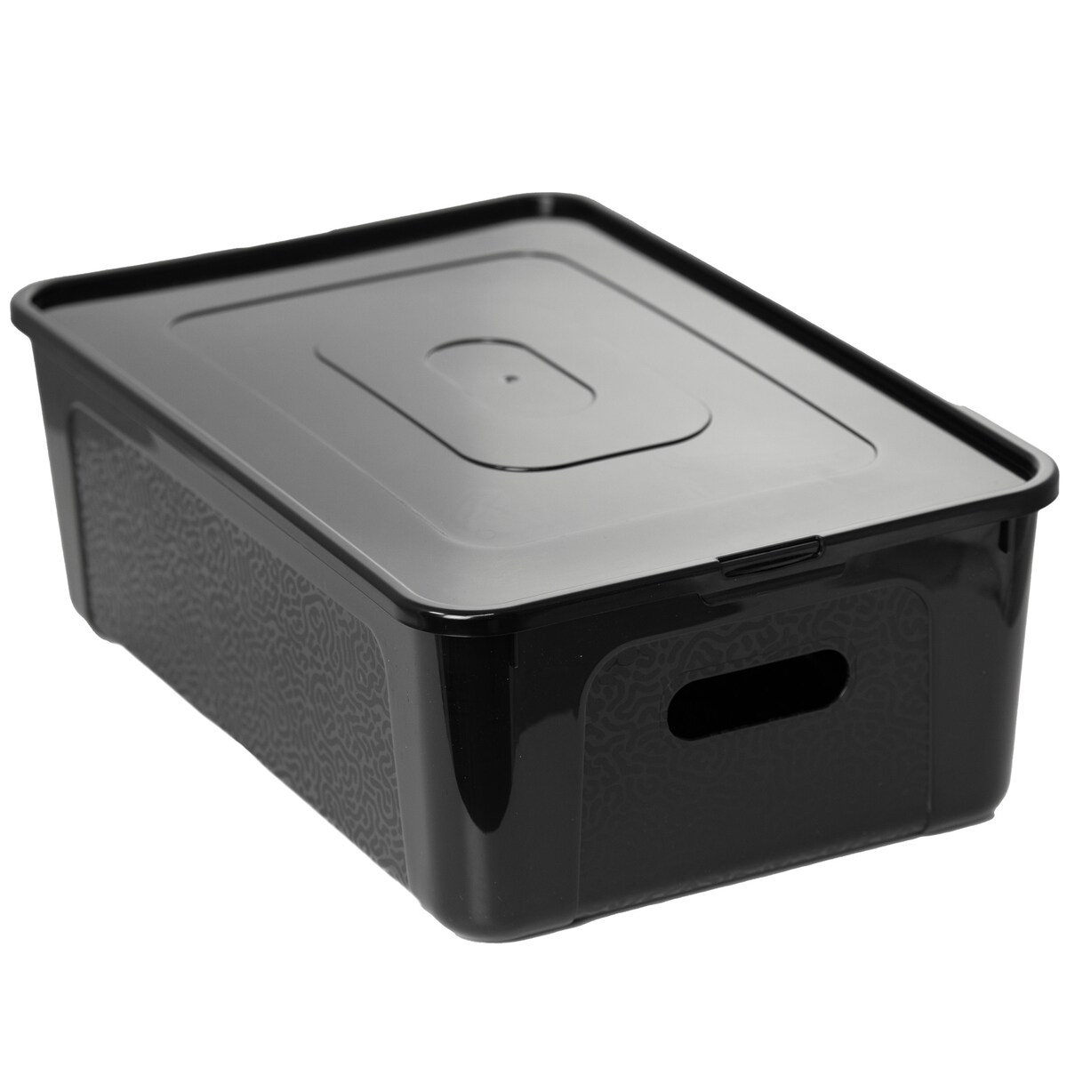 Pojemnik Pudło Plastikowe 39X26X13.4 Cm 14 L Z Pokrywą Do Przechowywania Czarne